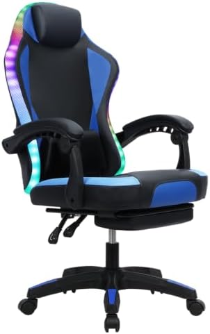 Rgb Gaming Chair - Ergonomiczne krzesło gamingowe z diodami RGB,