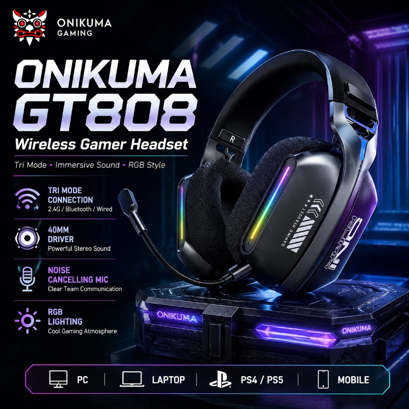 Esports Wireless Gaming Headset - Bezprzewodowy zestaw słuchawkowy do gier ONIKUMA