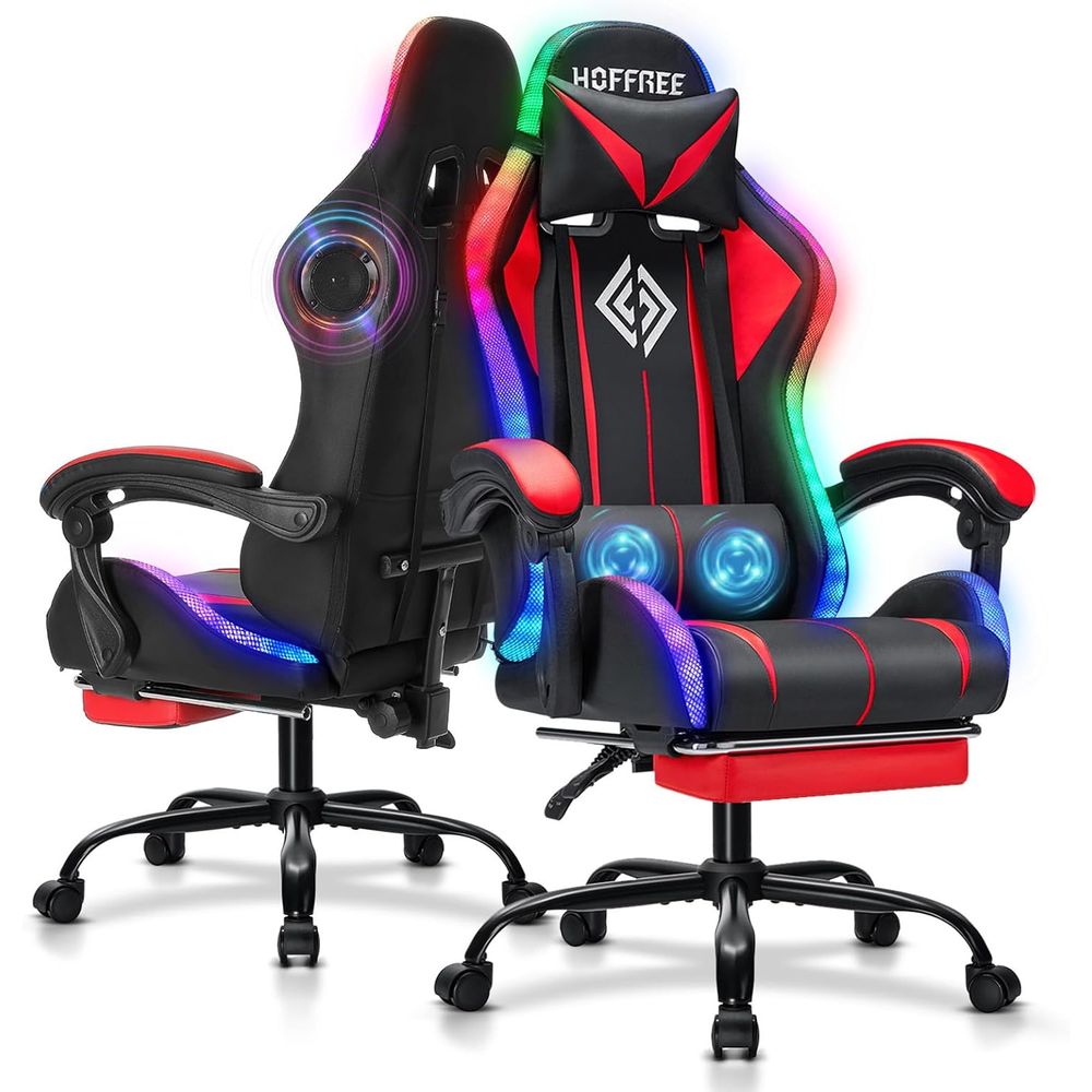 Rgb Gaming Chair - Krzesło gamingowe RGB z głośnikami Bluetooth