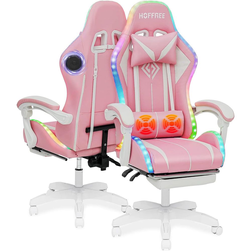Rgb Gaming Chair - Ergonomiczne krzesło gamingowe Bluetooth z LED