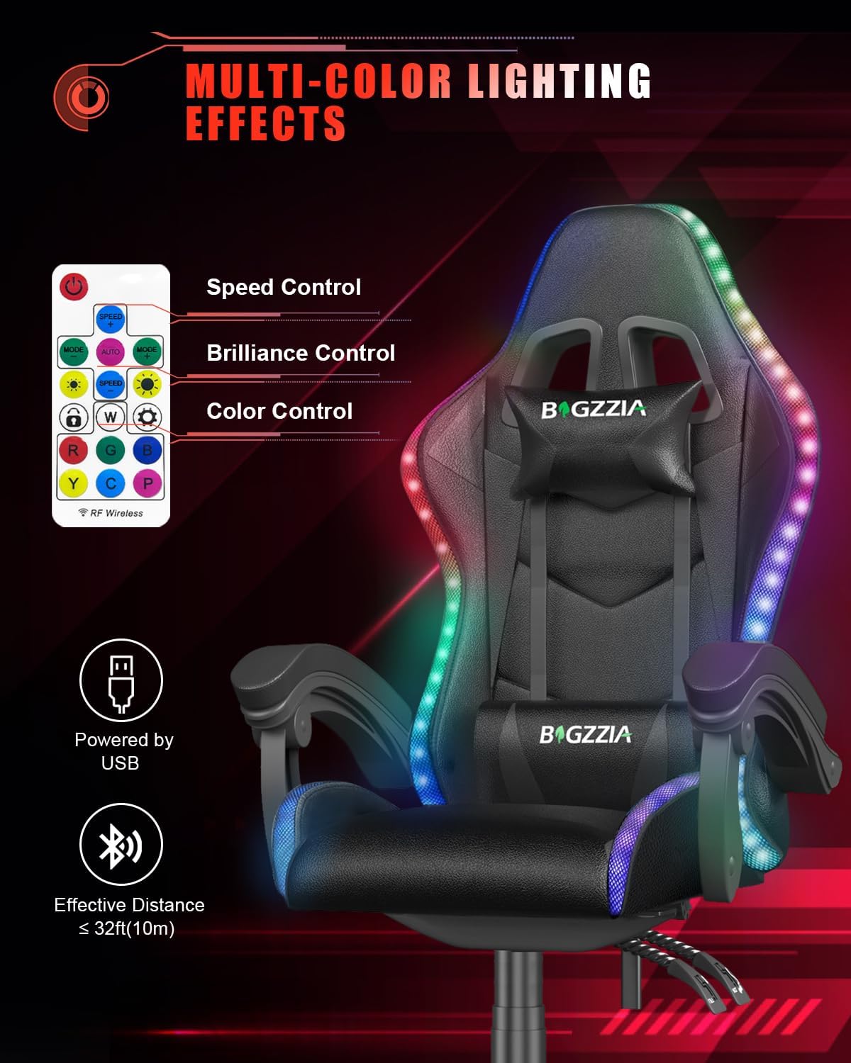Krzesło gamingowe z oświetleni – Rgb Gaming Chair recenzja i cena
