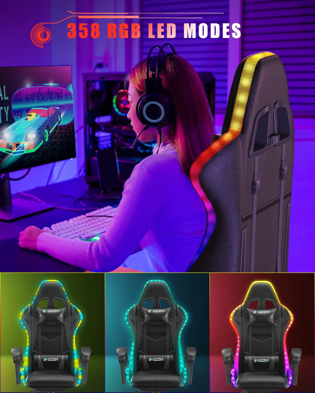 Krzesło gamingowe z oświetleni – Rgb Gaming Chair recenzja i cena